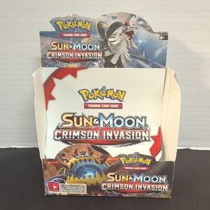 Pokemon Sun & Moon Crimson Invasion EMPTY Booster Box For Display